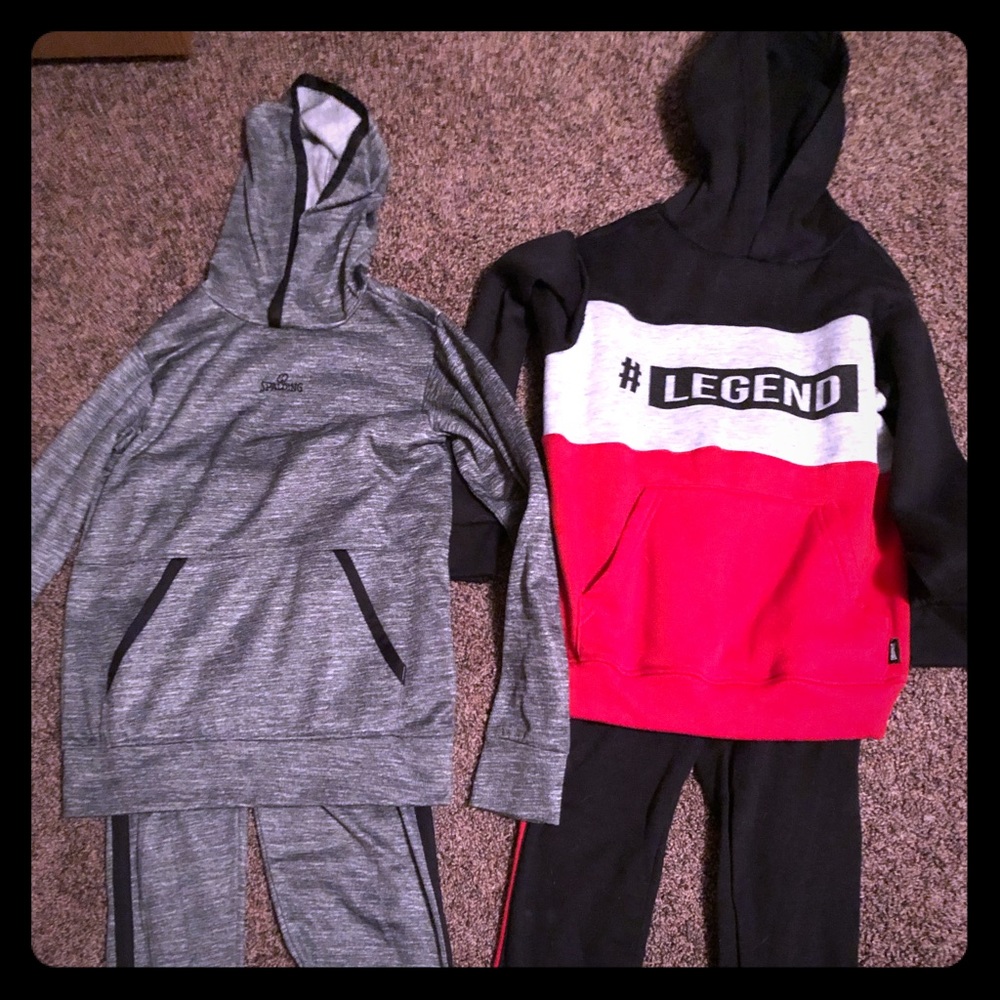 Two Spalding track suit basketball sport outfits